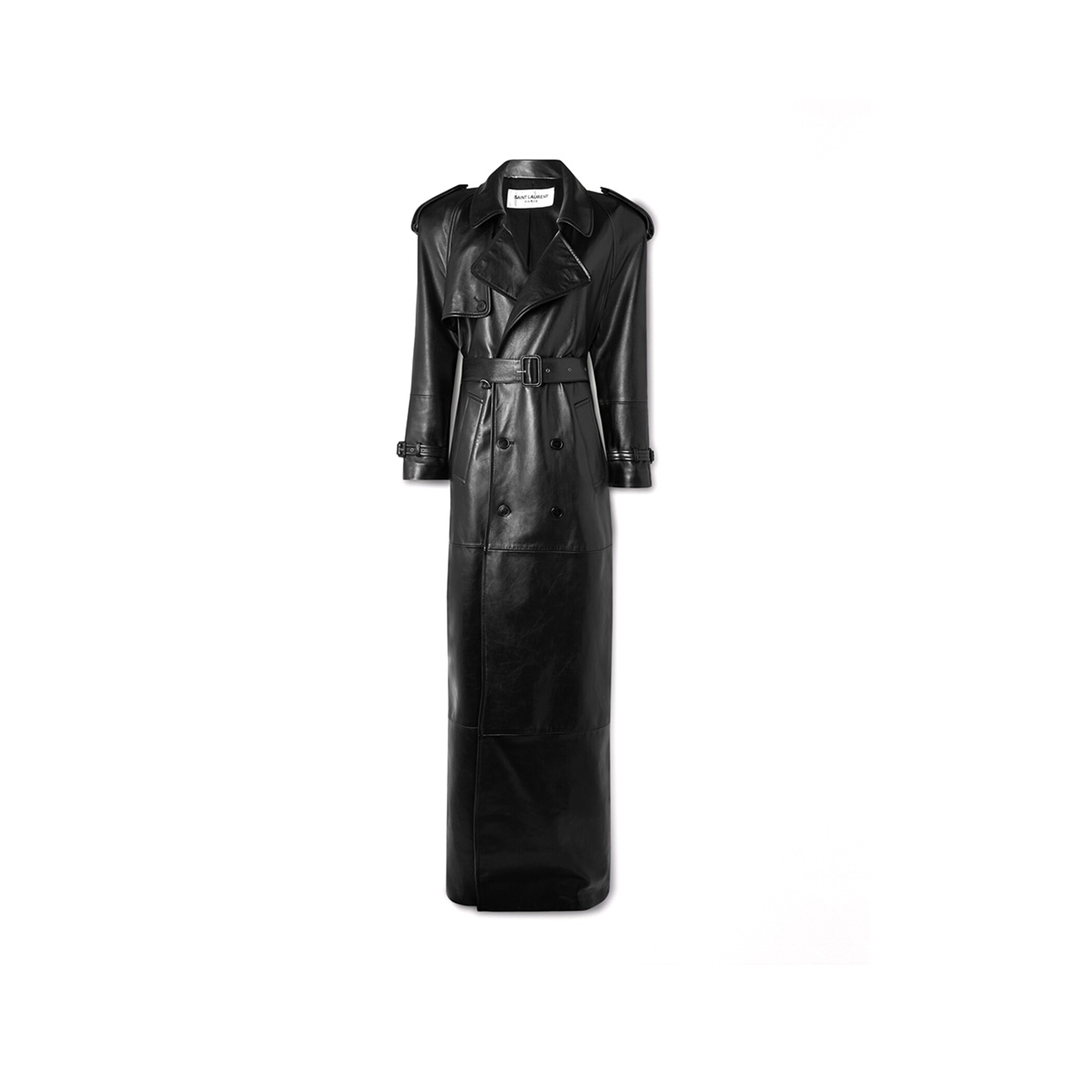 Y51 BELTED LEATHER TRENCH COAT